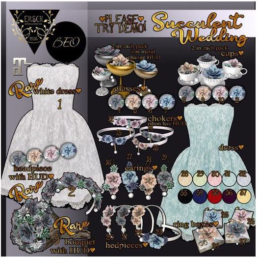 22. ERSCH & BEO - Succulent Wedding Gacha Headpiece Golden