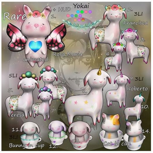 15.Yokai - Cute little family - Cat in cup (gray)