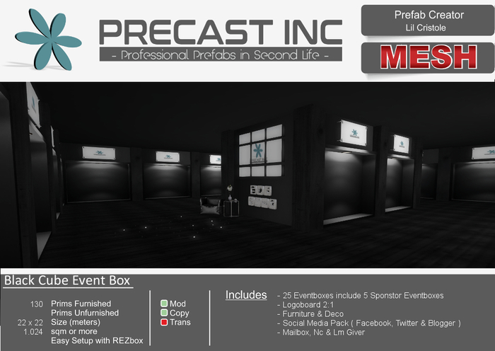 PreCAST Inc. - Black Cube Event Box