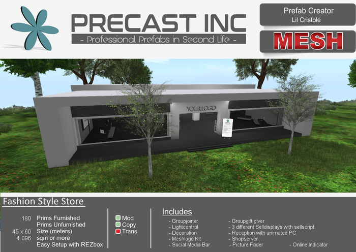 PreCAST Inc. - Fashion Style Store "Furnished"