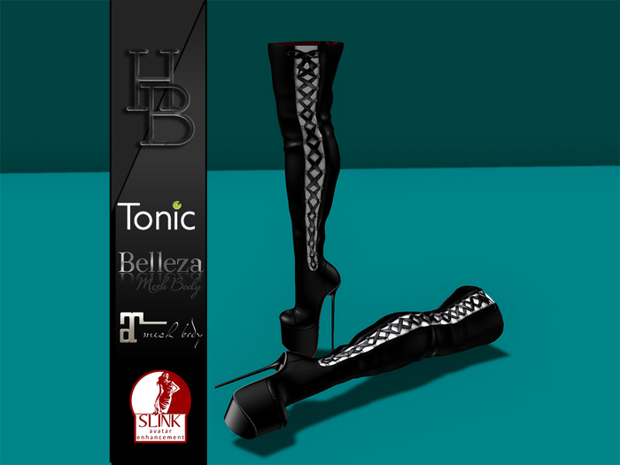 [HB] DOLL HIGH BOOTS BLACK