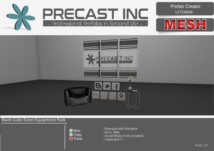 PreCAST Inc. - Black Cube Event Equipment Pack