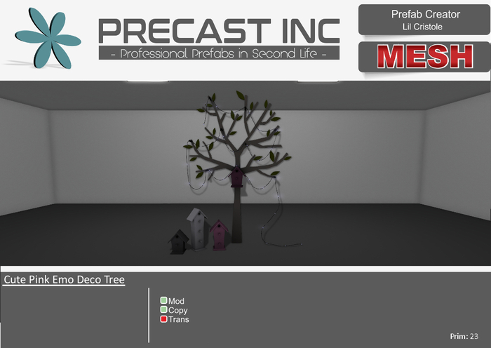 PreCAST Inc. - Cute Pink Emo Deco Tree