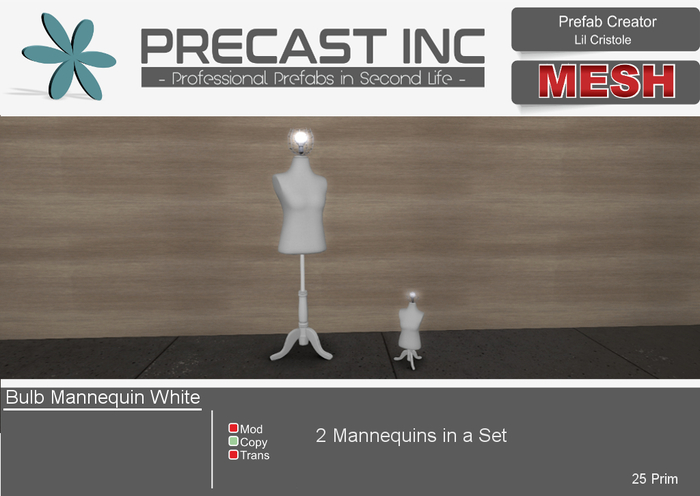 PRECAST Inc. - Bulb Mannequin Set White