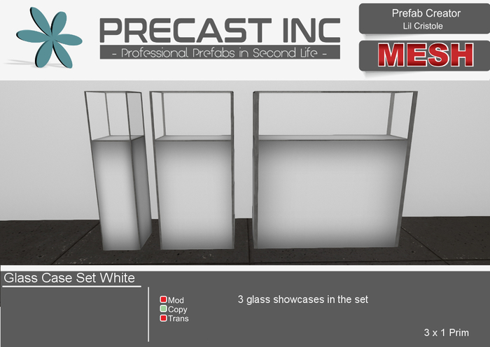PreCAST Inc. - Glass Case White