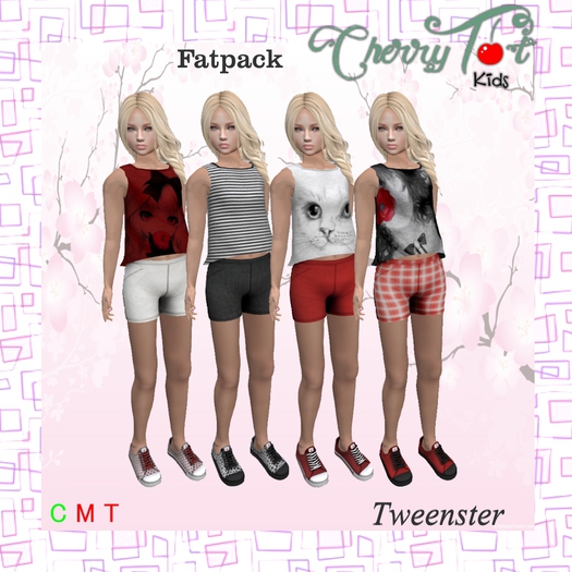 *Cherry Tot* Tweenster "Top & Short" Complete Outfits