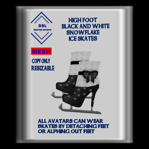 DSL HIGH FOOT SNOWFLAKE ICE SKATES  ALL AVATARS 