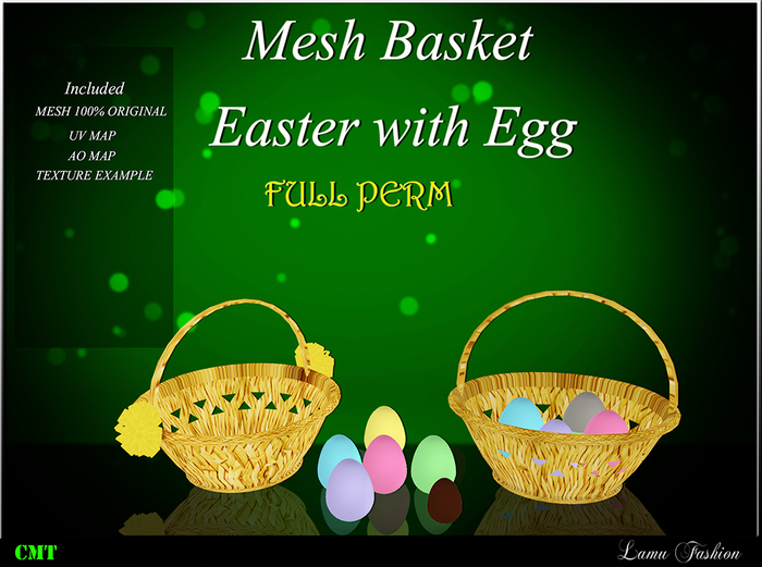 -Lamu Fashion-Mesh Basket with Egg Easter FULL PERM