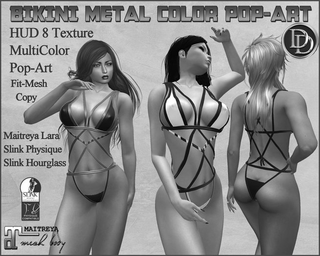 ☾ⅅⅅ☽ BIKINI METAL COLOR POP-ART MAITREYA / SLINK / DEMO