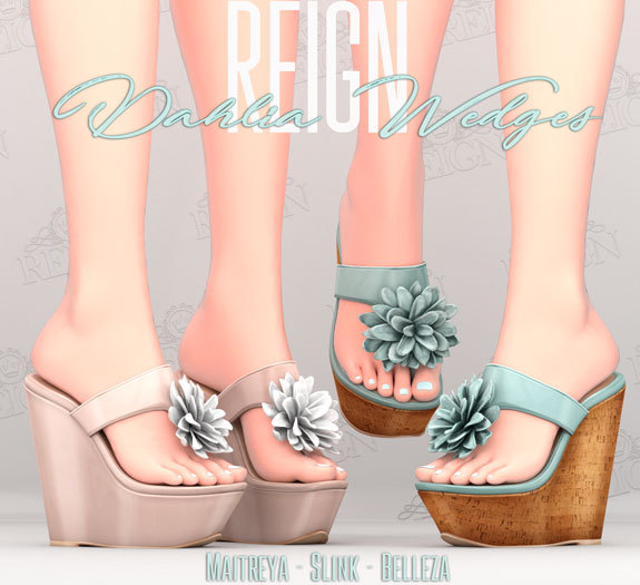 REIGN.- DAHLIA WEDGES- FATPACK, Mid, Maitreya, Belleza, Slink, Original Mesh, Mesh Wedges