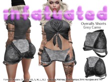 .infatuated. Overalls Shorts - Grey Camo