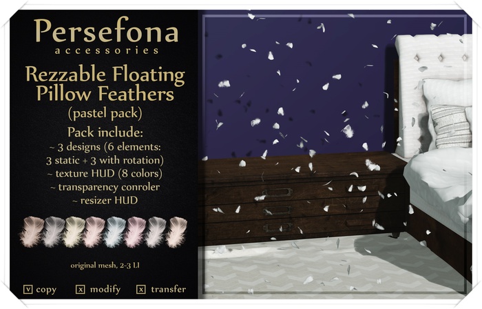 Persefona Floating Pillow Feathers  - Rezzable (special edition