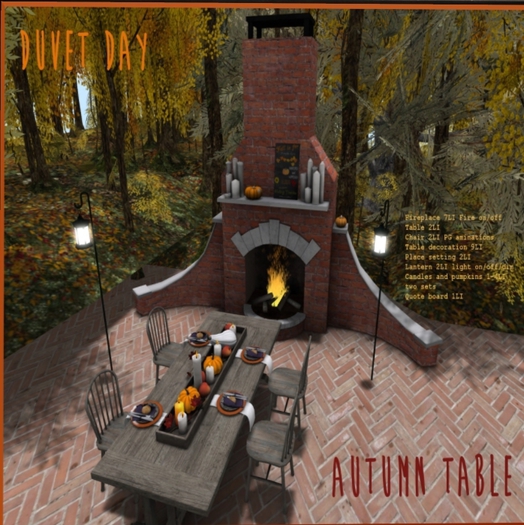 [DD] Autumn Table fireplace MT RARE
