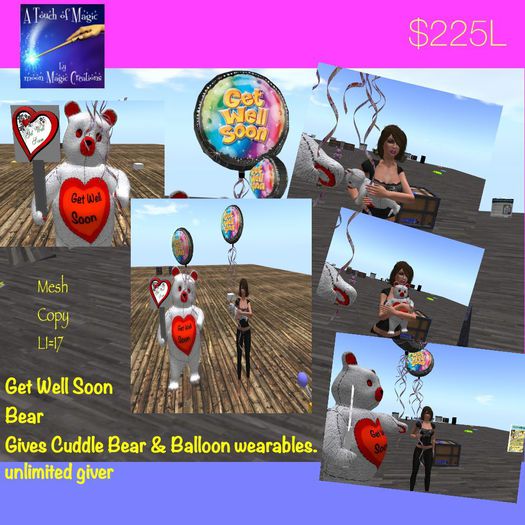 Get Well Soon Bear Gives out Cuddle Bear & Balloons-Crate