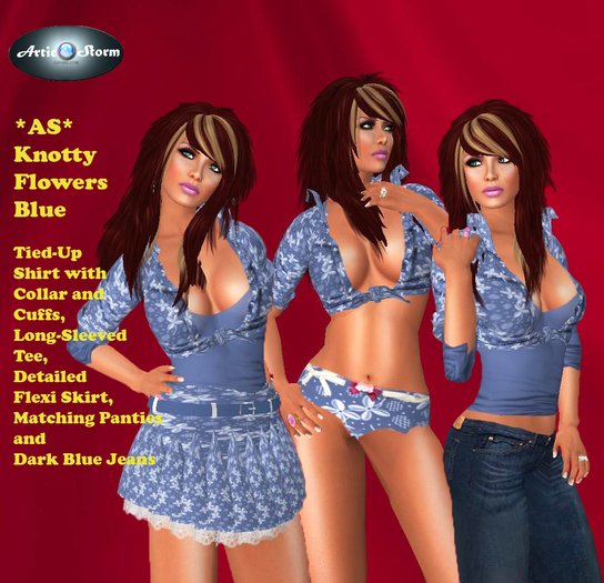 *AS* Knotty Flowers Blue