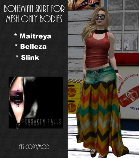 Gold Stripe Bohemian Skirt Packaged