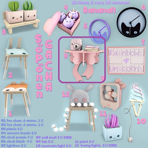 08 Soponen Gacha - bow wall shelf RARE