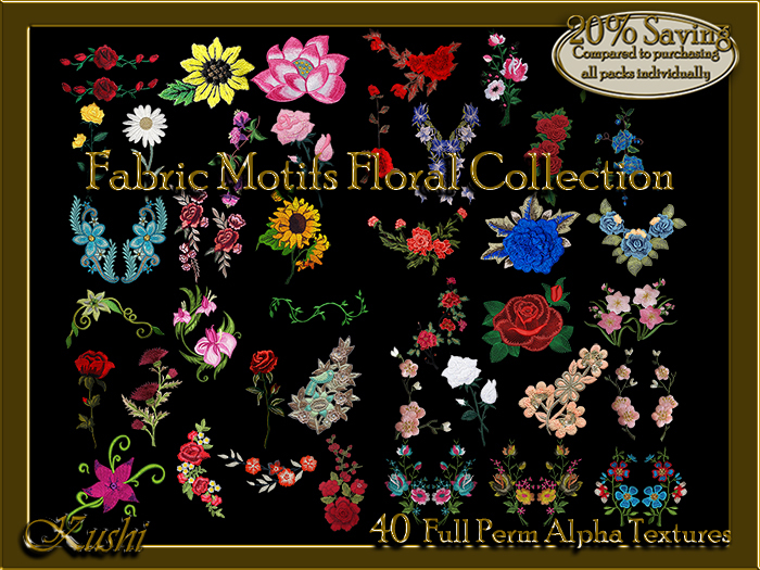 !Kushi! MotifsFloralCOLLECTION Textures -WEAR TO UNPACK