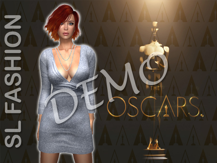 [DEMO] Deep  Neck Mini dress Snow