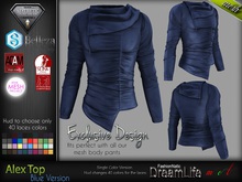 FashionNatic - ALEX TOP BLUE Single Color
