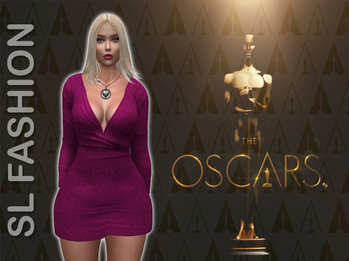 Deep Neck Mini dress Pink