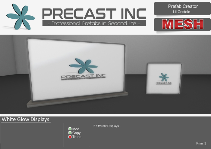 PRECAST Inc. - White Glow Displays