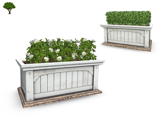 ~ xantes ~ Mesh Rose Wood Planter - White / Set (wear) BOX