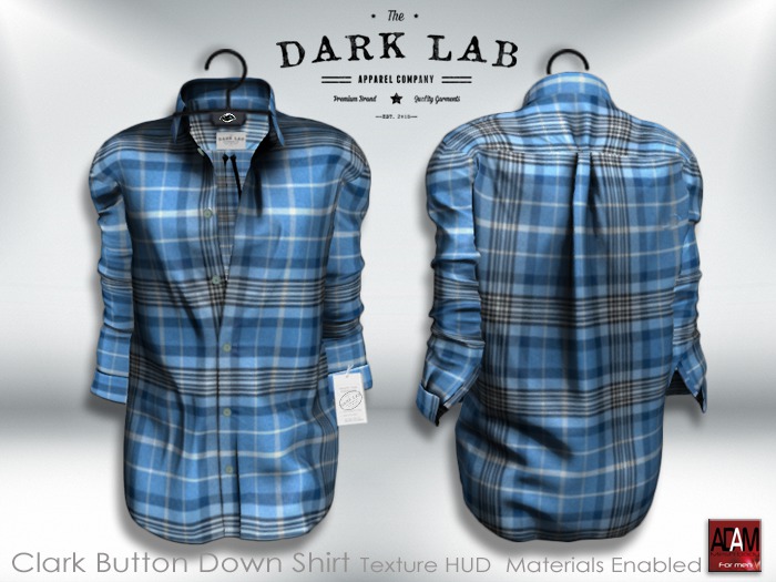 .DARK LAB. Clark Button Down Shirt for ADAM [TARTAN 8 HUD] Boxed