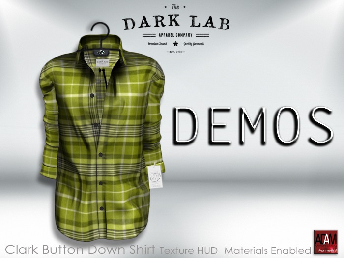 .DARK LAB. Clark Button Down Shirt for ADAM [TARTAN FAT PACK HUD] Demos Boxed