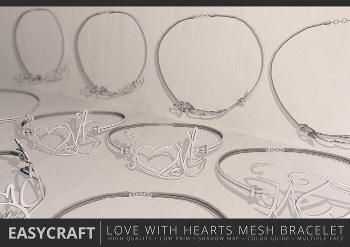 EASYCRAFT - Full Perm Love with Hearts Bracelet