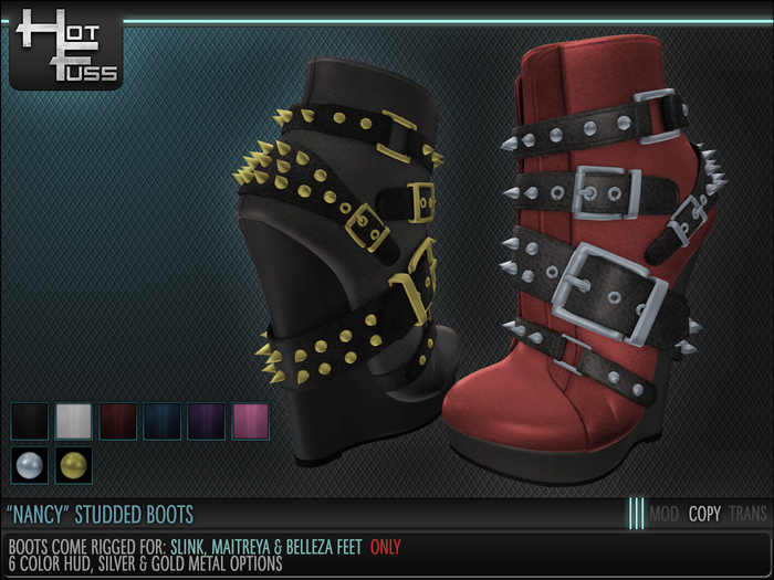 Hot Fuss "Nancy" Studded Boots - DEMO