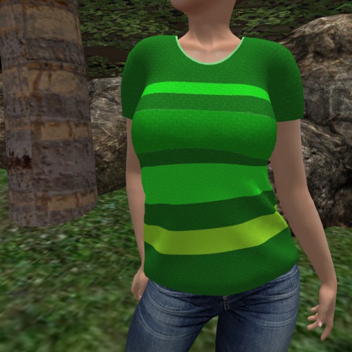 CSG Green Striped Mesh Shirt