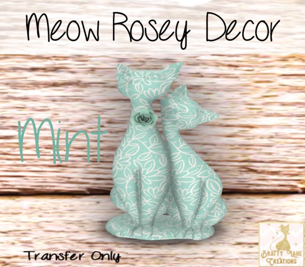Meow Rosey Decor-Mint{Boxed}