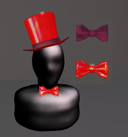 *DD* Sequin Top Hat Set - Red