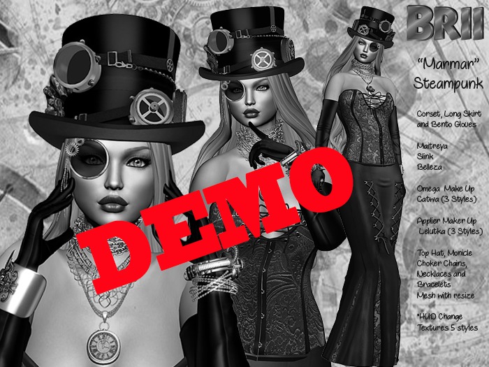 **DEMO** MARMAR STEAMPUNK GOWN STYLE COMPLET HUD TEXTURES **