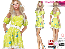 Full Perm Butterfly Spring Dress For Ocacin, Maitreya, Belleza All, Slink, Ebody, Tonic, Tmp, Fitmesh