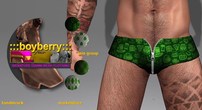 boyberry St Patricks Zip Short