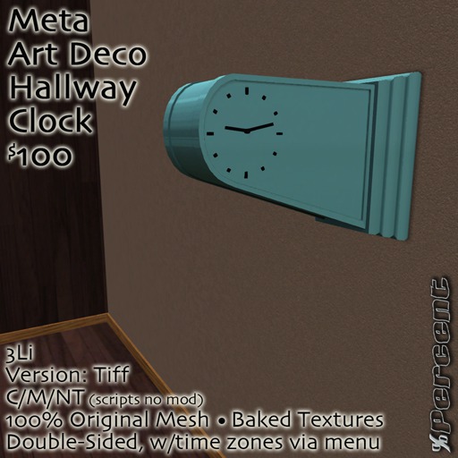 % Meta Hallway Clock (tiff) *MESH*