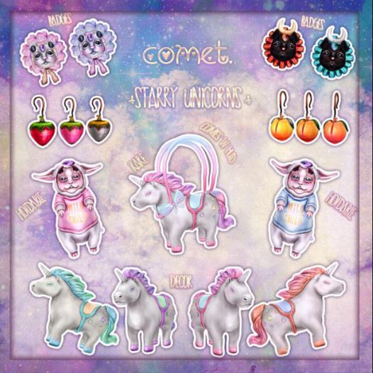 comet. + brosch katt {red} +