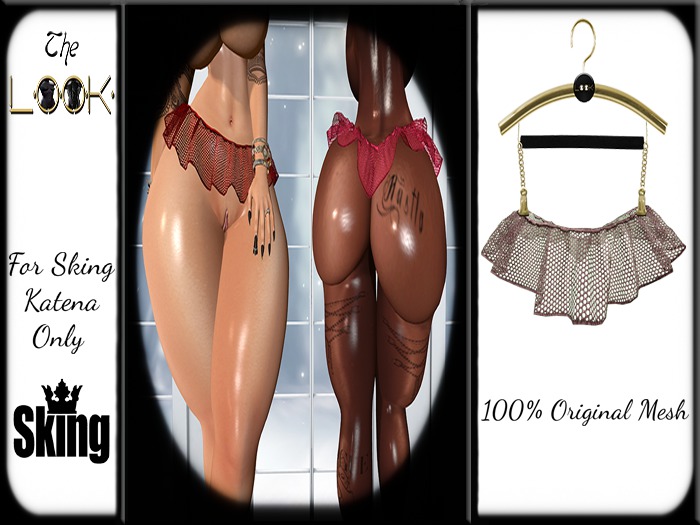 ! [L] ! Fishnet Skirt Katena Only Salmon