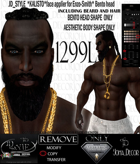 JD_STYLE *KALISTO**FACE APPLIER FOR ENZO*SMITH BENTO HEAD BOX