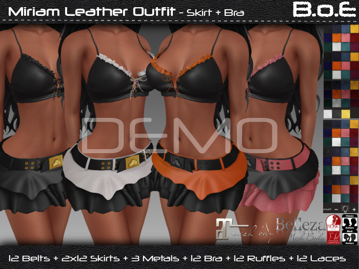 B.o.E - DEMO - Miriam Leather Outfit - Maitreya, Belleza, Slink, Classic