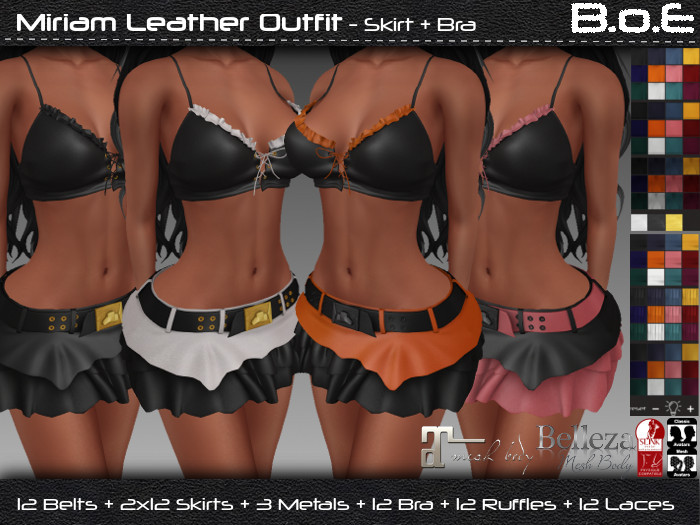 B.o.E - Miriam Leather Outfit - Maitreya, Belleza, Slink, Classic