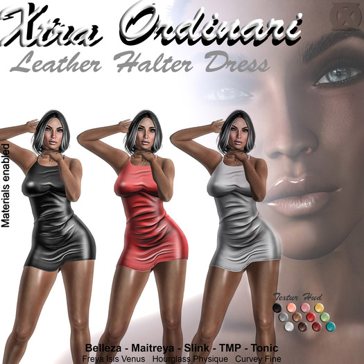 *XO* Leather Halter Dress