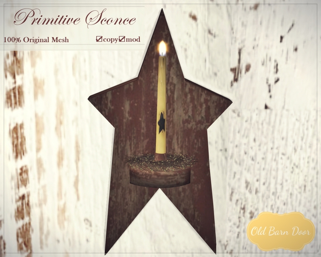 {OBD} PRIMITIVE SCONCE [Barn Red] [BOXED]
