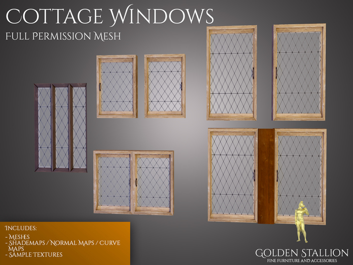 FULL PERM MESH WINDOWS - {GS} Cottage Windows