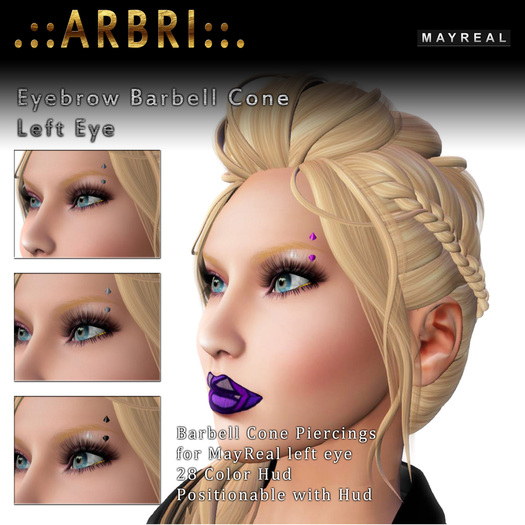 .::AS. Design::. Mayreal Eyebrow Cone Barbell Left