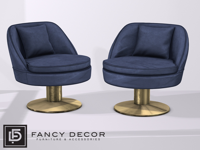 Fancy Decor: Velvet Swivel Chair (blue)