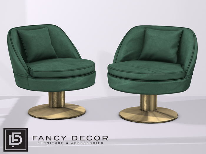Fancy Decor: Velvet Swivel Chair (green)