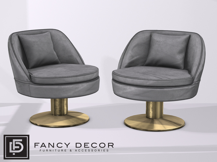 Fancy Decor: Velvet Swivel Chair (grey)